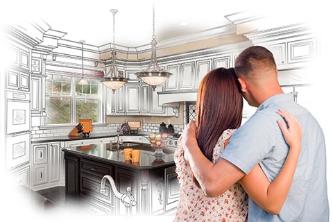 Couple Viewing Kitchen Concept
